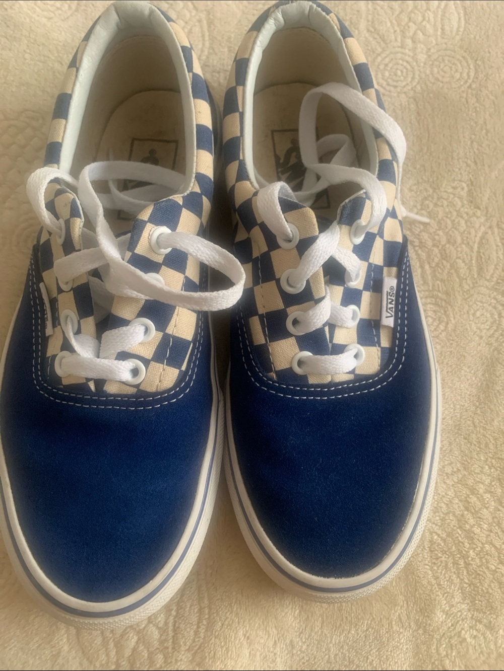 Vans Navy Suede & Cream Checkerboard Lace-Up Sneakers